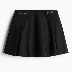 H&M Black Skater Mini Skirt with gold Embellishments